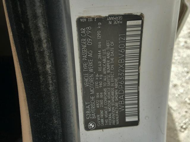 WBADP6332XBV60121 - 1999 BMW 528 IT AUT WHITE photo 10