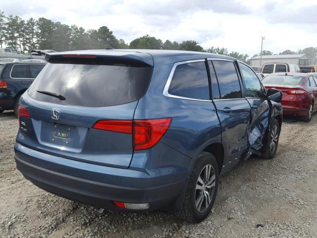 5FNYF5H75GB005366 - 2016 HONDA PILOT EXLN BLUE photo 4