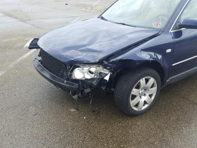 WVWRH63B32P290437 - 2002 VOLKSWAGEN PASSAT GLX BLUE photo 9