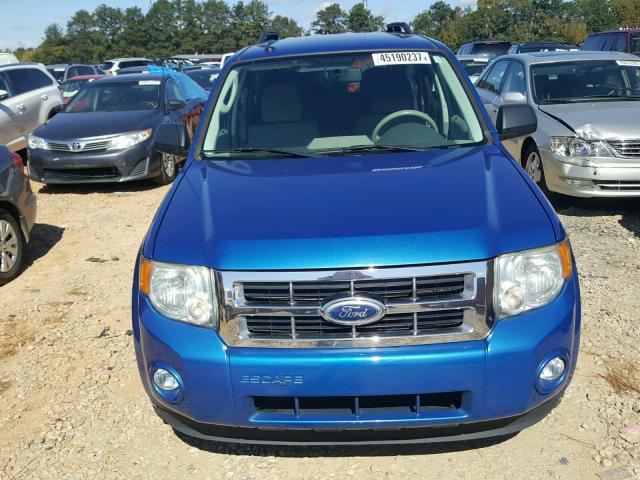 1FMCU0DG7BKA69277 - 2011 FORD ESCAPE XLT BLUE photo 9