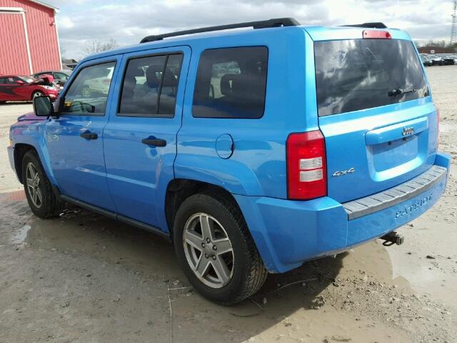 1J8FF28W08D550521 - 2008 JEEP PATRIOT SP BLUE photo 3