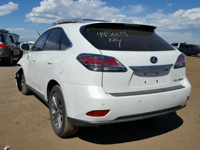 JTJBC1BA4D2445604 - 2013 LEXUS RX 450 WHITE photo 3