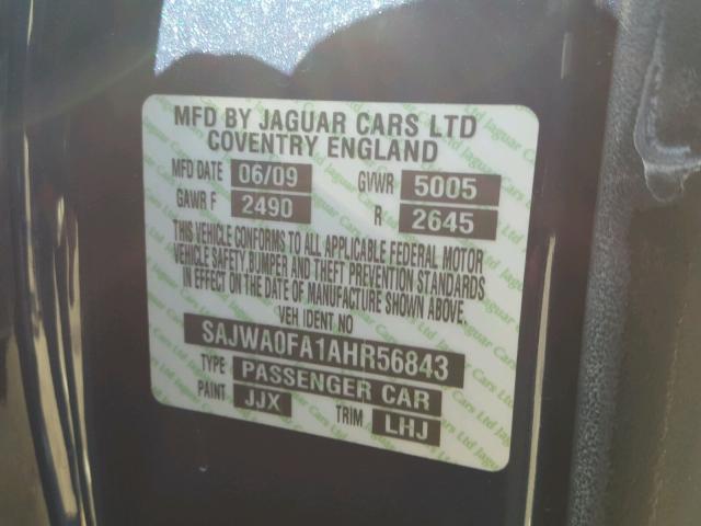 SAJWA0FA1AHR56843 - 2010 JAGUAR XF LUXURY BLUE photo 10