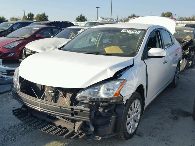 3N1AB7AP2FY332364 - 2015 NISSAN SENTRA S WHITE photo 2