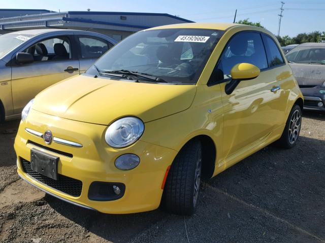 3C3CFFBR1DT741085 - 2013 FIAT 500 SPORT YELLOW photo 2