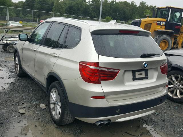 5UXWX9C53E0D17720 - 2014 BMW X3 XDRIVE2 SILVER photo 3