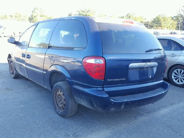 2C4GP44392R535181 - 2002 CHRYSLER TOWN & COU BLUE photo 3