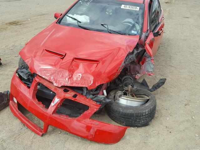 6G2EC57YX9L168818 - 2009 PONTIAC G8 GT RED photo 9