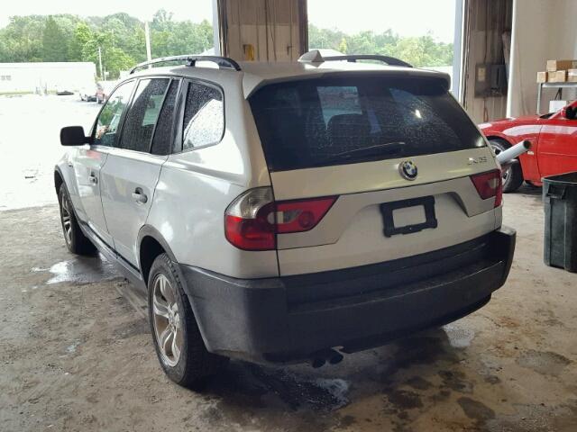 WBXPA93494WA65646 - 2004 BMW X3 3.0I SILVER photo 3