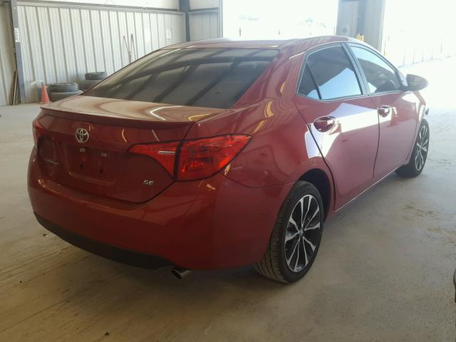 5YFBURHE6HP637123 - 2017 TOYOTA COROLLA L MAROON photo 4