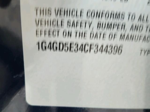 1G4GD5E34CF344396 - 2012 BUICK LACROSSE P BLUE photo 10