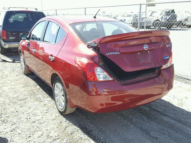 3N1CN7AP0DL872273 - 2013 NISSAN VERSA RED photo 3