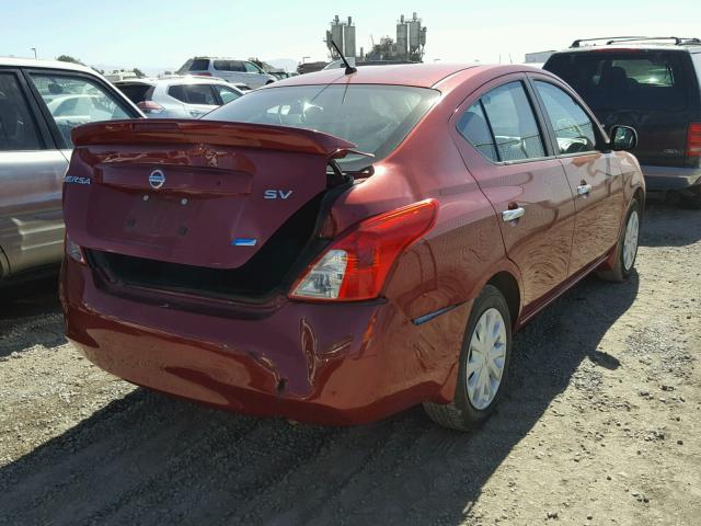 3N1CN7AP0DL872273 - 2013 NISSAN VERSA RED photo 4