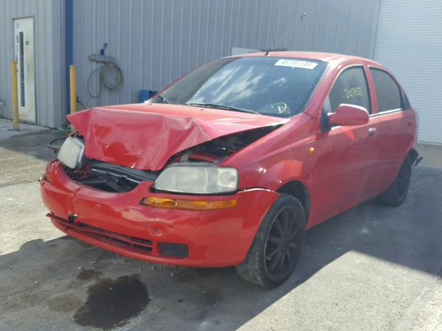 KL1TD52654B155600 - 2004 CHEVROLET AVEO RED photo 2