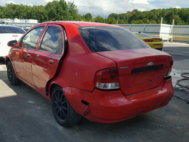 KL1TD52654B155600 - 2004 CHEVROLET AVEO RED photo 3