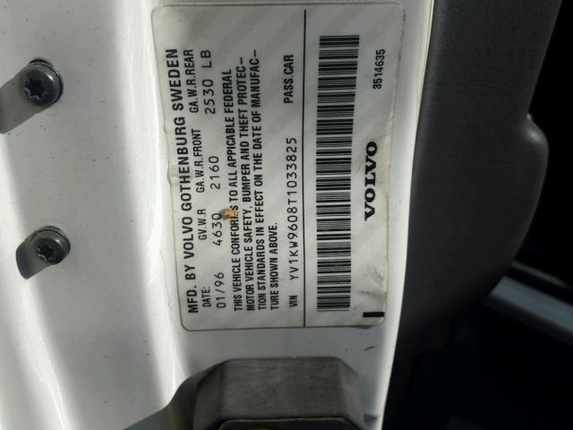 YV1KW9608T1033825 - 1996 VOLVO 960 WHITE photo 10