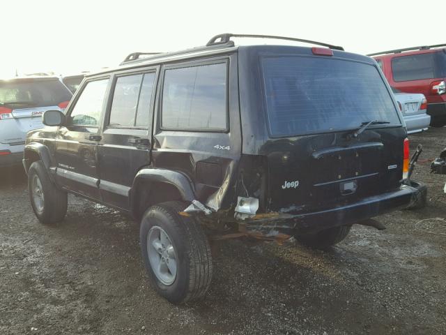 1J4FF48SXYL127106 - 2000 JEEP CHEROKEE BLACK photo 3