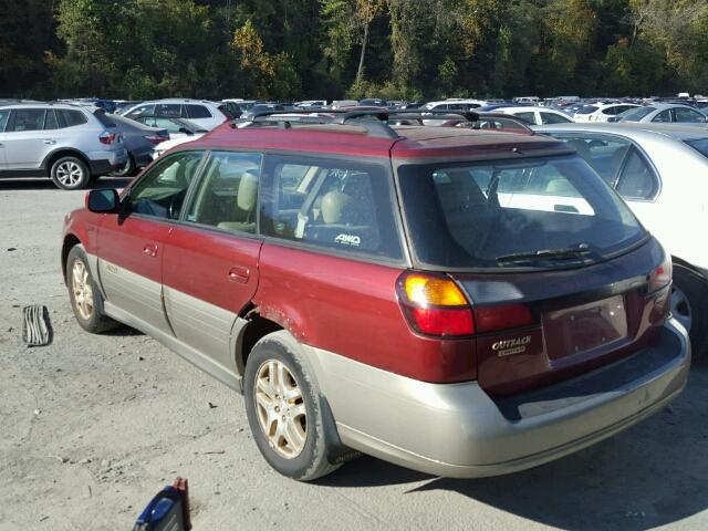 4S3BH686626629016 - 2002 SUBARU LEGACY RED photo 3