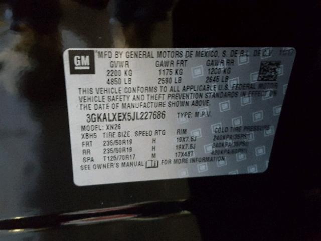 3GKALXEX5JL227686 - 2018 GMC TERRAIN DE BLACK photo 10