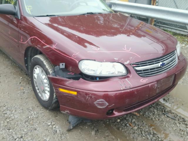 1G1ND52J216190694 - 2001 CHEVROLET MALIBU BURGUNDY photo 9