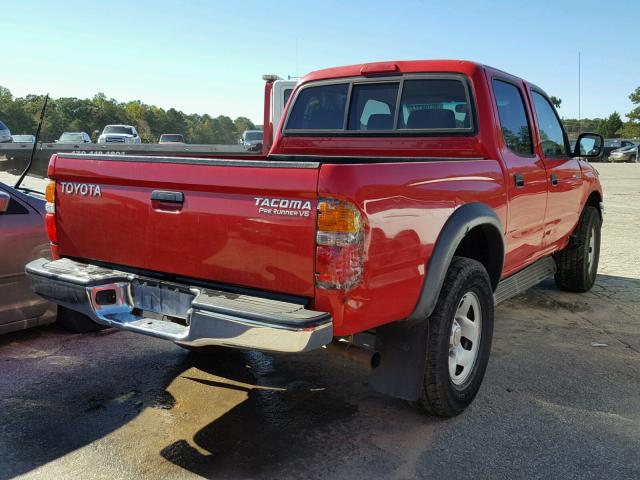 5TEGN92N23Z249594 - 2003 TOYOTA TACOMA RED photo 4