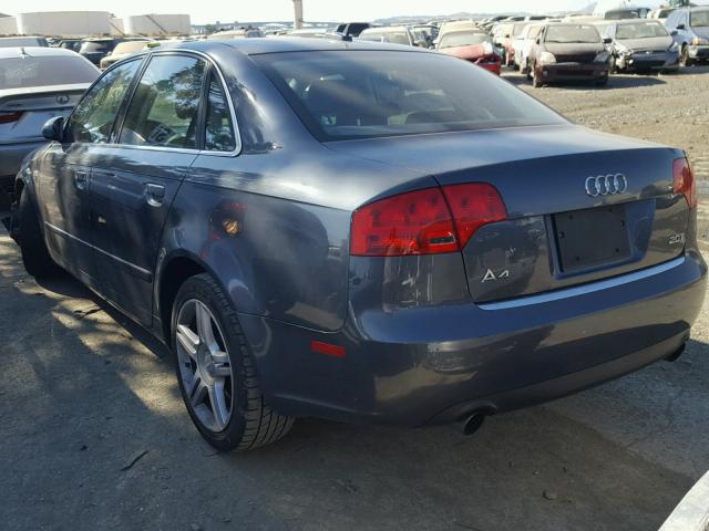 WAUAF78E25A540945 - 2005 AUDI A4 2.0T GRAY photo 3