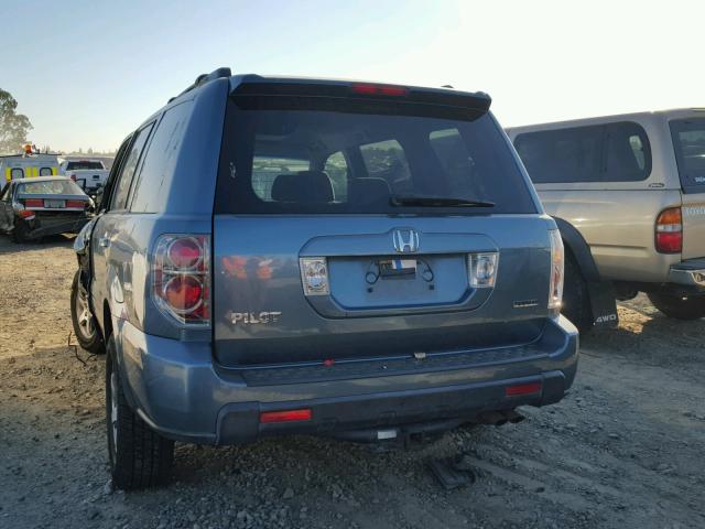 5FNYF18407B033249 - 2007 HONDA PILOT EX BLUE photo 3