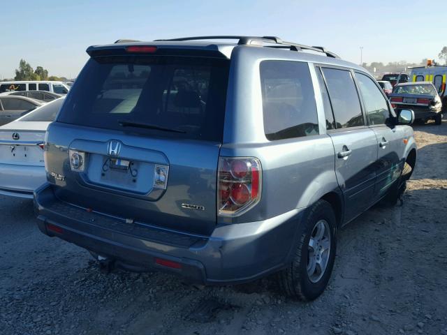 5FNYF18407B033249 - 2007 HONDA PILOT EX BLUE photo 4