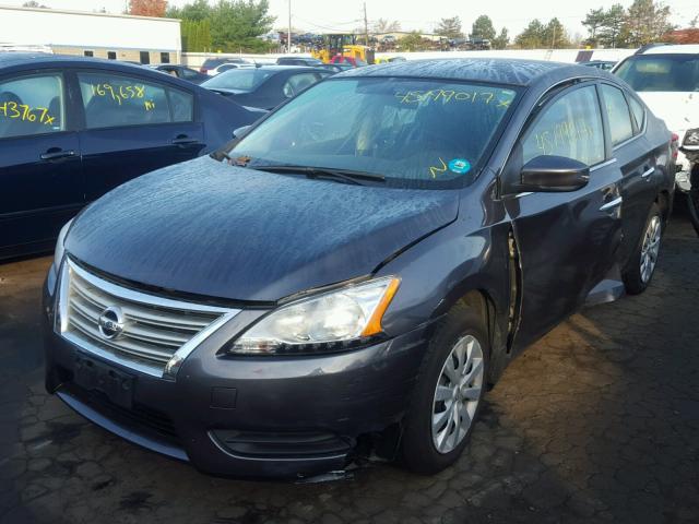 3N1AB7AP4EY325978 - 2014 NISSAN SENTRA S GRAY photo 2