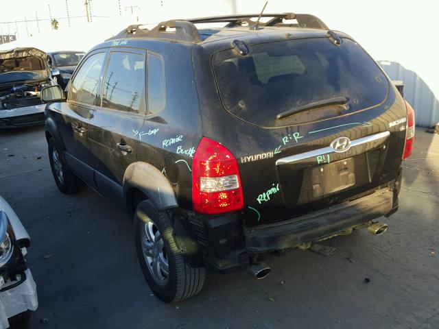 KM8JN12D77U475607 - 2007 HYUNDAI TUCSON BLACK photo 3