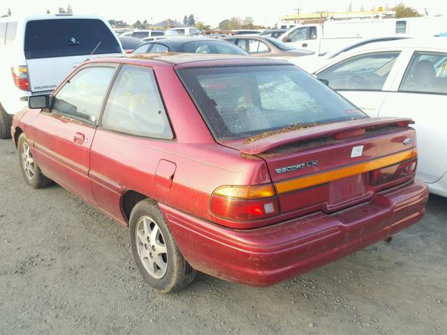 1FASP11J7SW261116 - 1995 FORD ESCORT LX RED photo 3