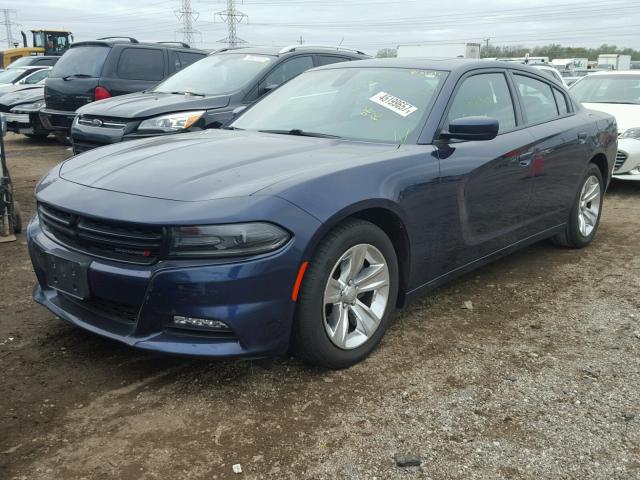 2C3CDXHG0FH799198 - 2015 DODGE CHARGER SX BLUE photo 2