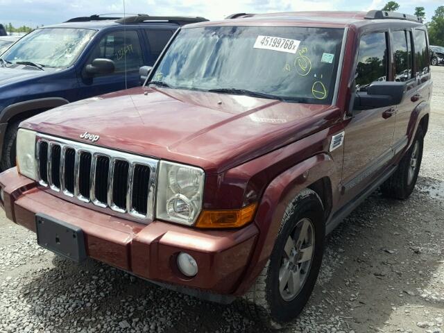 1J8HG48K37C527396 - 2007 JEEP COMMANDER BURGUNDY photo 2