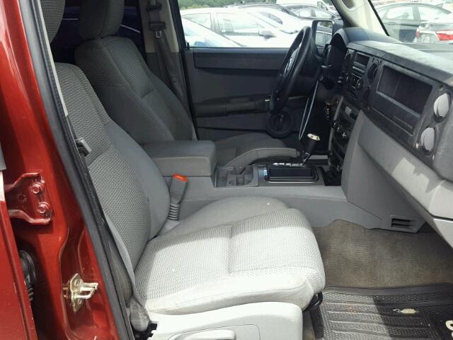 1J8HG48K37C527396 - 2007 JEEP COMMANDER BURGUNDY photo 5