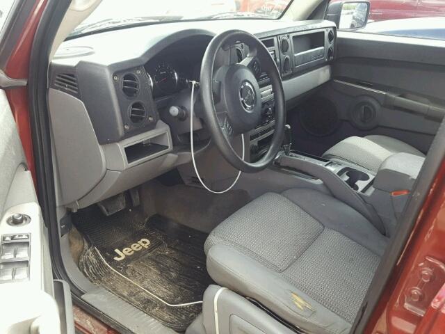 1J8HG48K37C527396 - 2007 JEEP COMMANDER BURGUNDY photo 9