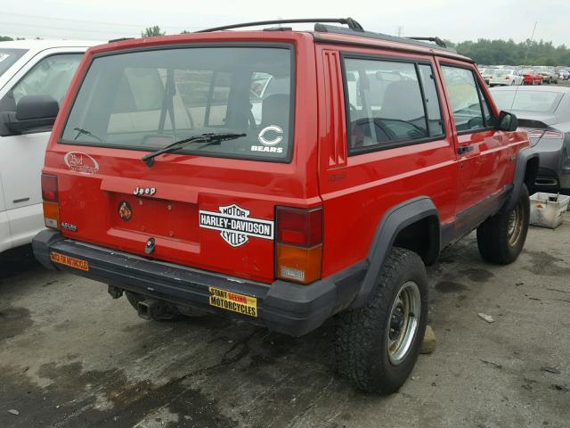 1J4FJ67S6SL507675 - 1995 JEEP CHEROKEE S RED photo 4