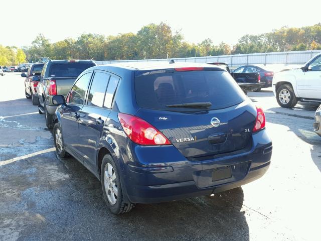 3N1BC13E67L404319 - 2007 NISSAN VERSA S BLUE photo 3