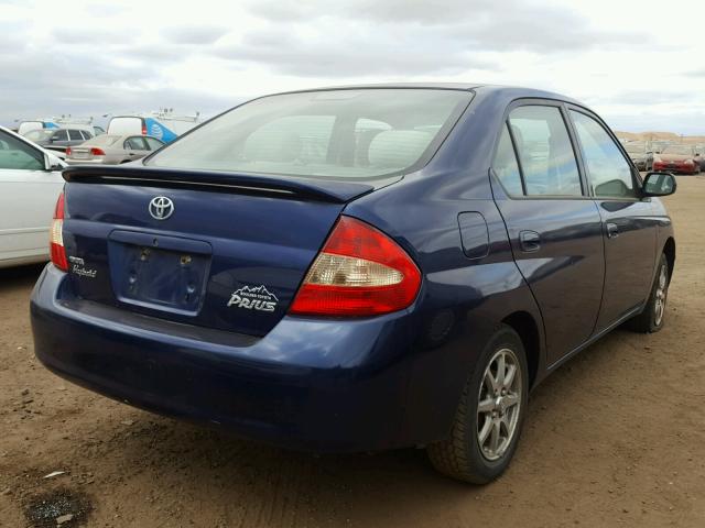 JT2BK18UX20066020 - 2002 TOYOTA PRIUS BLUE photo 4