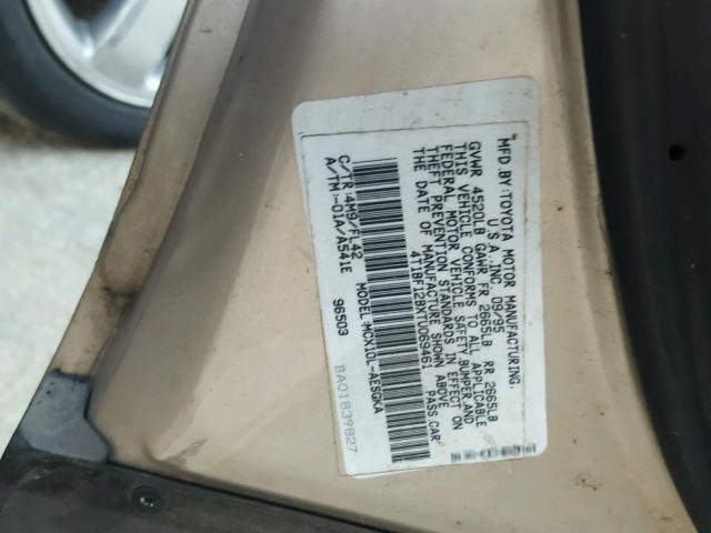 4T1BF12BXTU069461 - 1996 TOYOTA AVALON GOLD photo 10