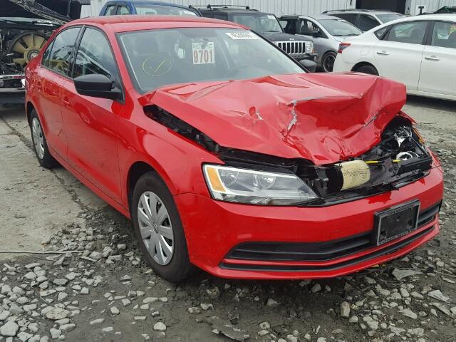 3VW2K7AJXFM285697 - 2015 VOLKSWAGEN JETTA BASE RED photo 1