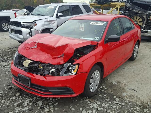 3VW2K7AJXFM285697 - 2015 VOLKSWAGEN JETTA BASE RED photo 2