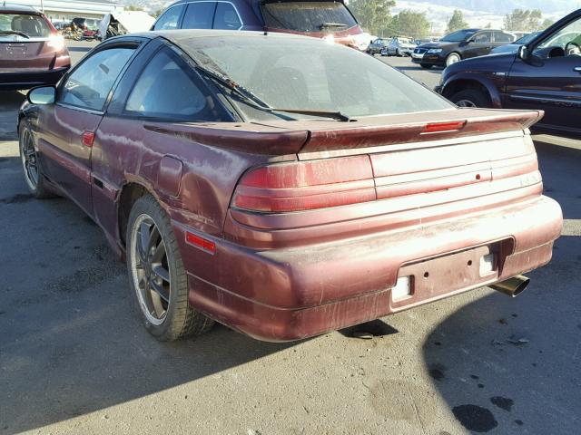 4A3CT64U6ME002569 - 1991 MITSUBISHI ECLIPSE MAROON photo 3