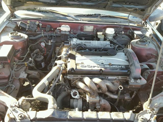 4A3CT64U6ME002569 - 1991 MITSUBISHI ECLIPSE MAROON photo 7