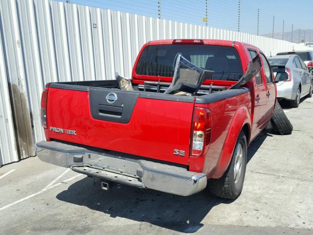 1N6AD07U06C462922 - 2006 NISSAN FRONTIER C RED photo 4