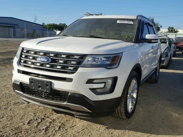 1FM5K7FH7HGD53260 - 2017 FORD EXPLORER WHITE photo 2