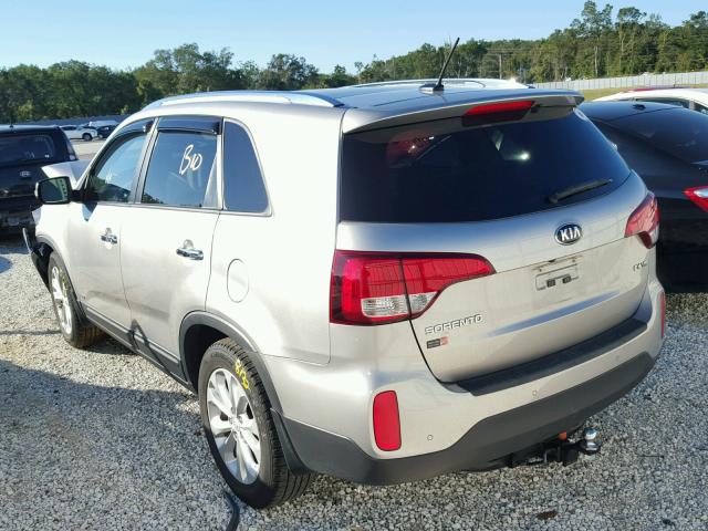 5XYKUDA79FG617156 - 2015 KIA SORENTO EX SILVER photo 3