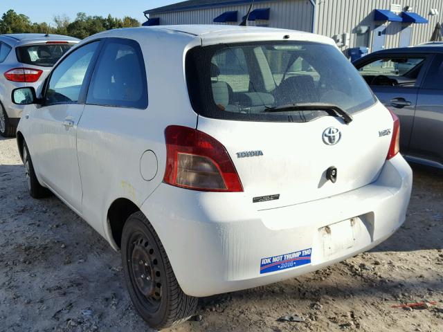 JTDJT923385209173 - 2008 TOYOTA YARIS WHITE photo 3