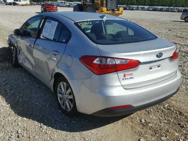 KNAFX4A64G5437994 - 2016 KIA FORTE LX SILVER photo 3