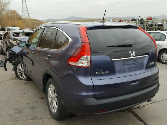 2HKRM4H71EH613386 - 2014 HONDA CR-V BLUE photo 3