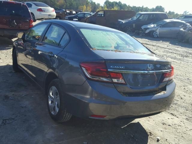 2HGFB2F51DH593924 - 2013 HONDA CIVIC LX GRAY photo 3